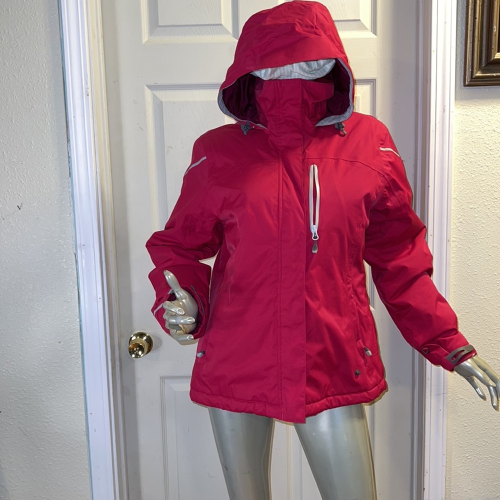 Don’t Just Stay Warm- Stay Hot! 🔥 Lands End Hot Pink  (Magenta) Hooded Coat SzM